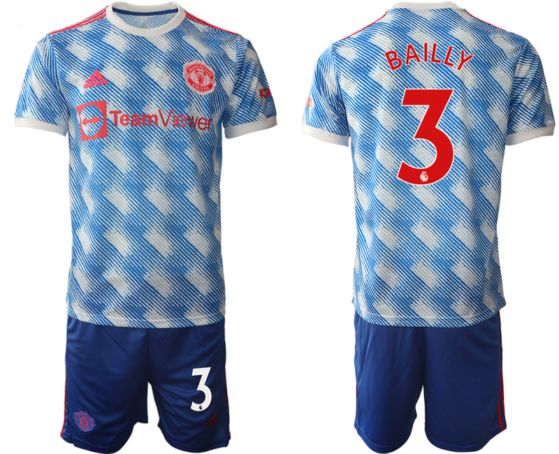 Men 2021-2022 Club Manchester United away blue #3 Soccer Jersey->manchester united jersey->Soccer Club Jersey